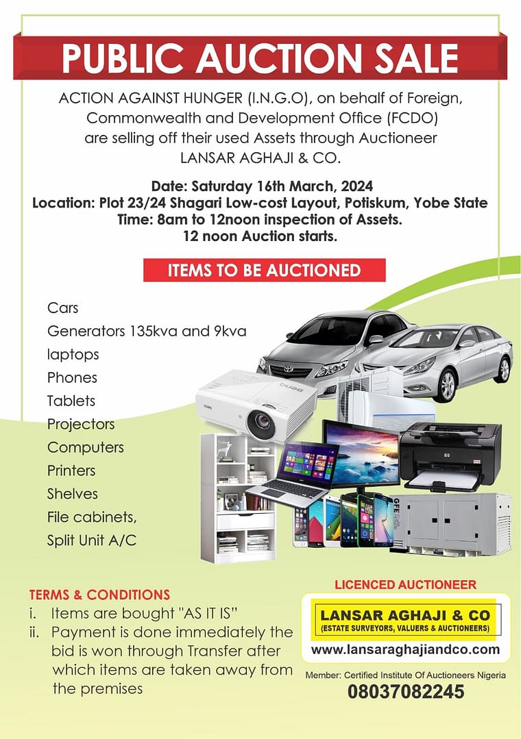AUCTION SALE IN YOBE STATE